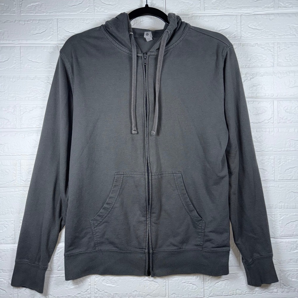 Next Level Hoodie Mens Small Gray Full Zip Hooded Sweatshirt Casual Streetwear